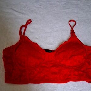 Lace Bralette in Vibrant Red